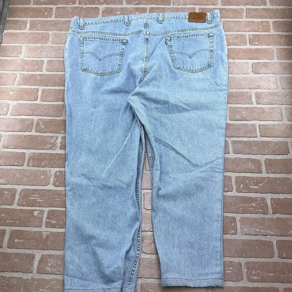 Levis 540 Jeans Men 52W x 30L Actual 49Wx 28L‎ Blue Relaxed Black Bat Wing USA
